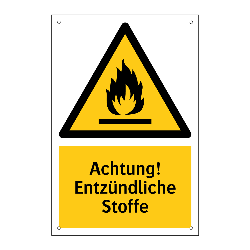 Achtung! Entzündliche Stoffe