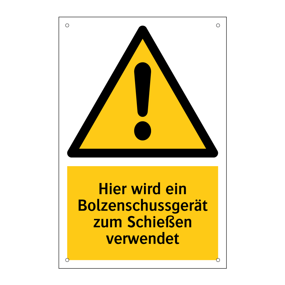 Hier wird ein Bolzenschussgerät zum Schießen verwendet