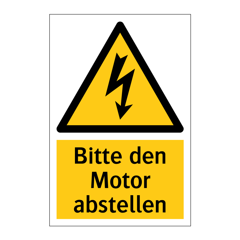 Bitte den Motor abstellen