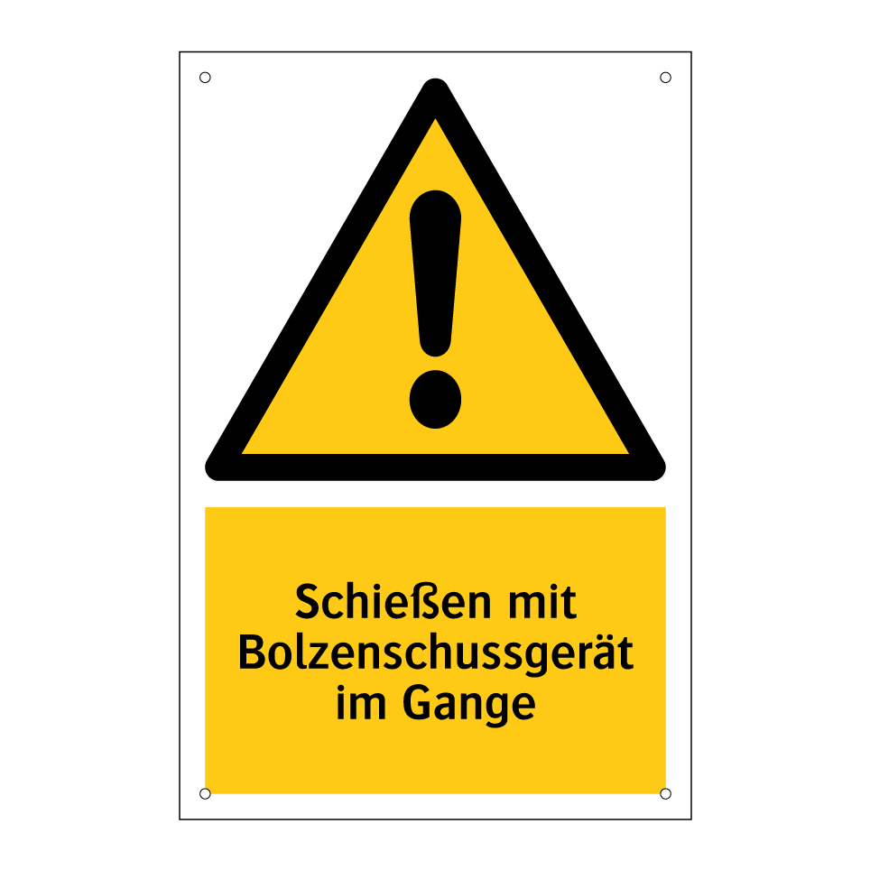 Schießen mit Bolzenschussgerät im Gange