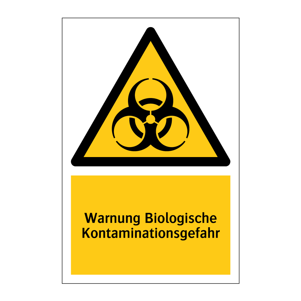 Warnung Biologische Kontaminationsgefahr