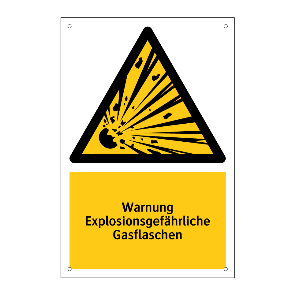 Warnung Explosionsgefährliche Gasflaschen