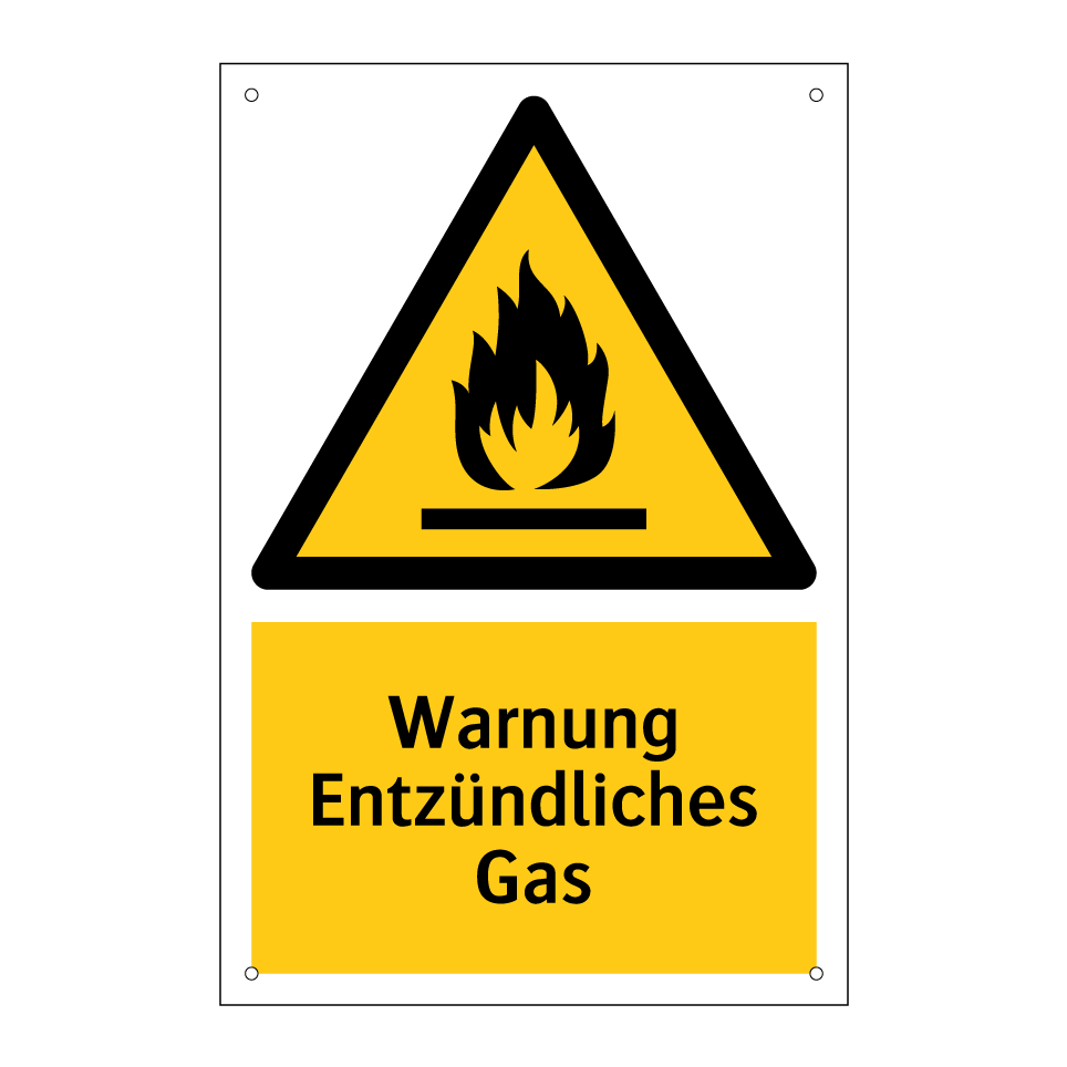 Warnung Entzündliches Gas