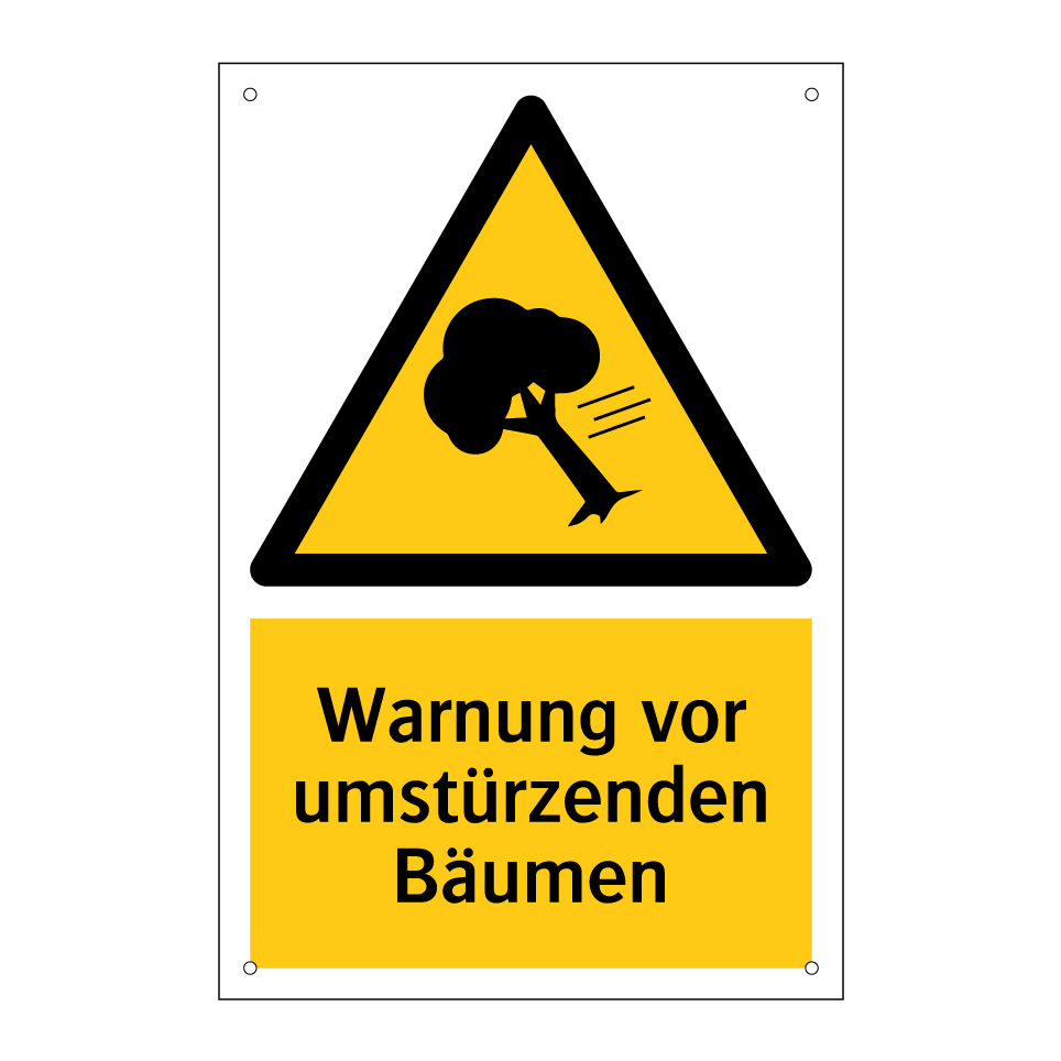 Warnung vor umstürzenden Bäumen