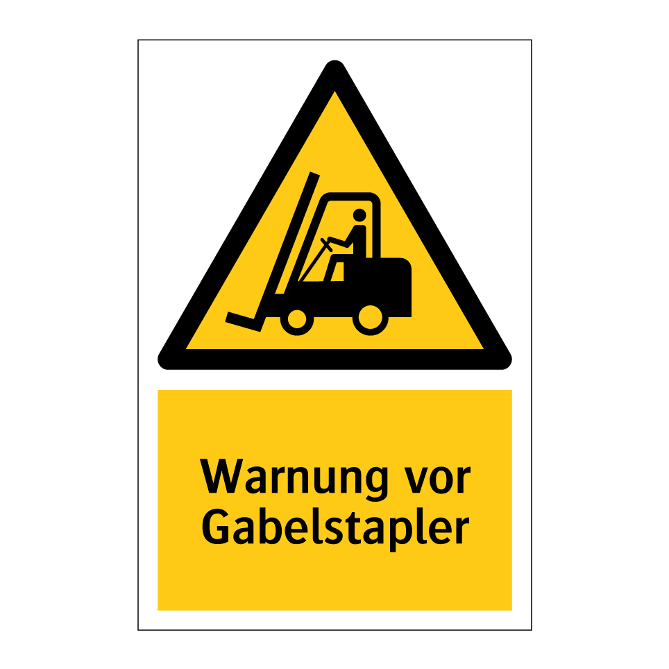 Warnung vor Gabelstapler