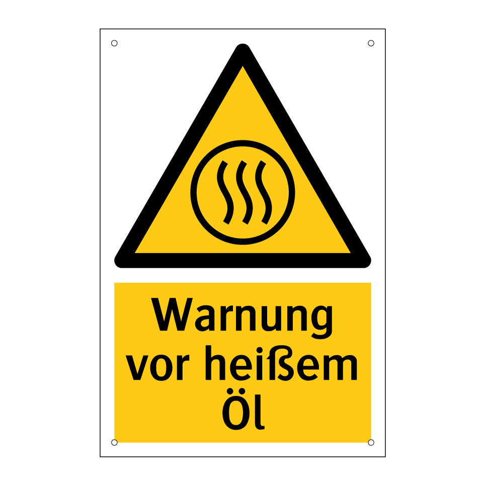Warnung vor heißem Öl