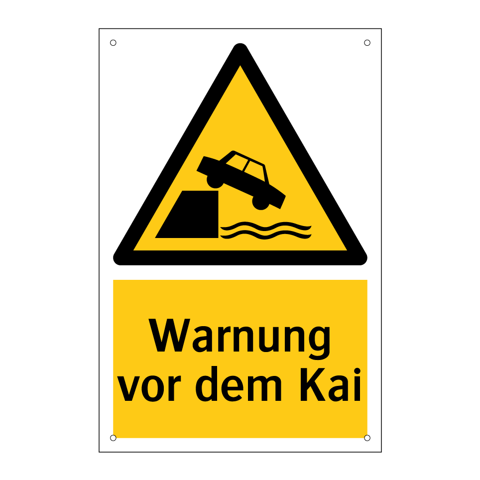 Warnung vor dem Kai