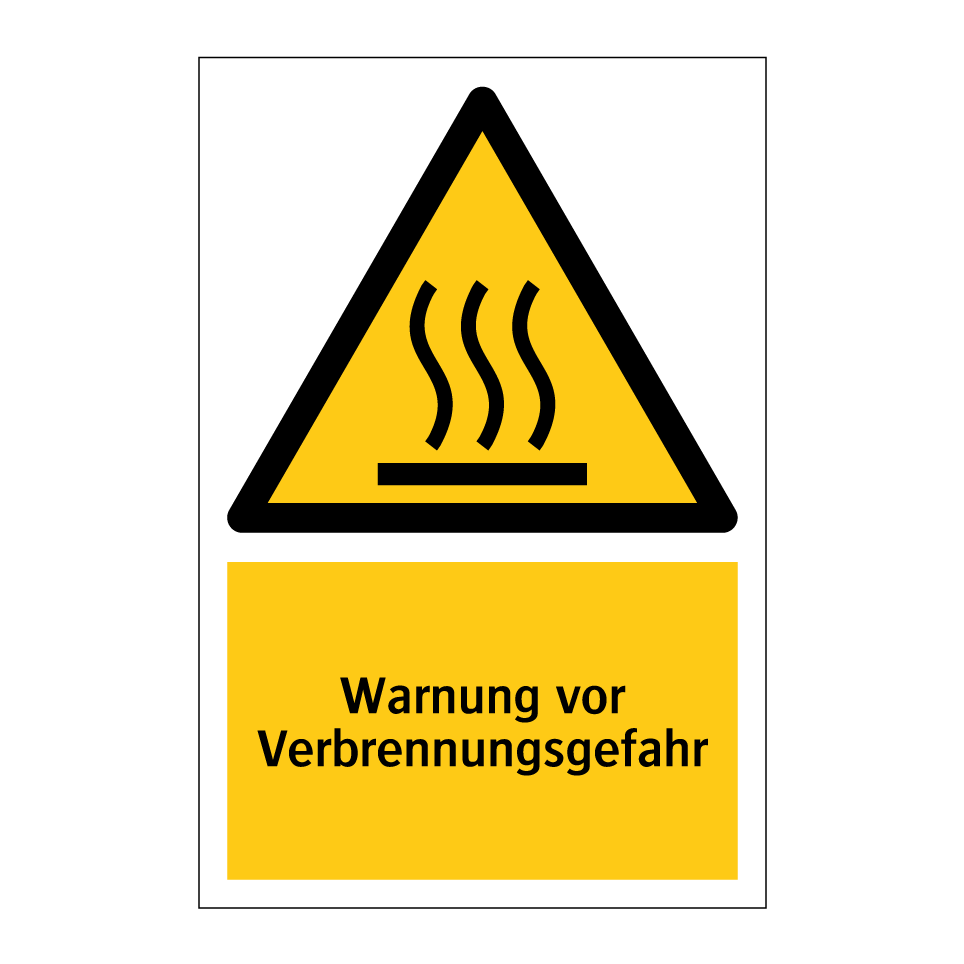 Warnung vor Verbrennungsgefahr