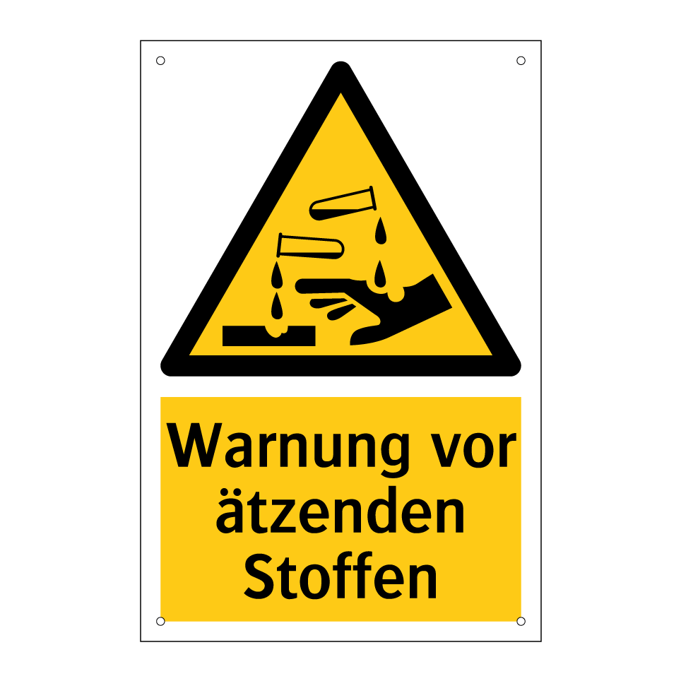 Warnung vor ätzenden Stoffen