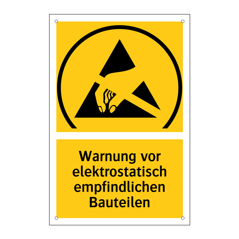 Warnung vor elektrostatisch empfindlichen Bauteilen