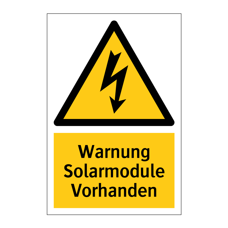 Warnung Solarmodule Vorhanden