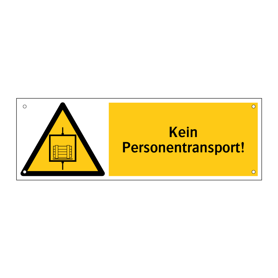 Kein Personentransport!