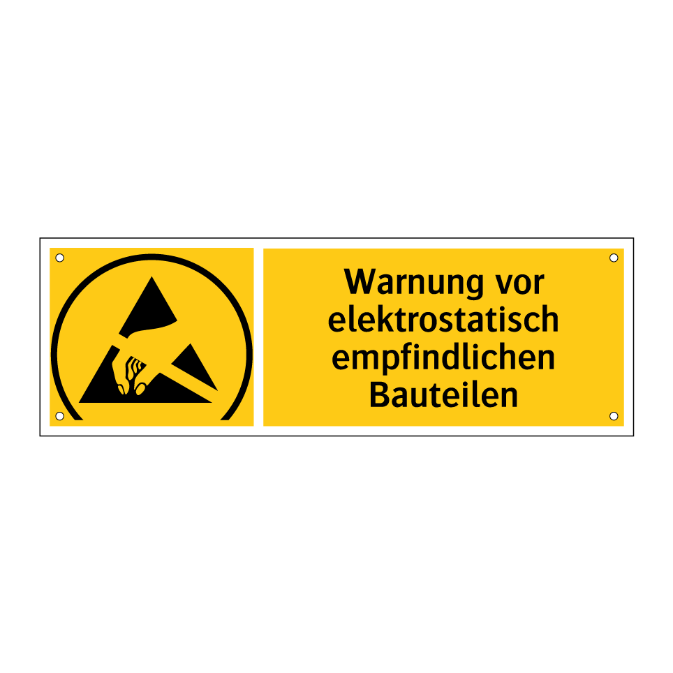 Warnung vor elektrostatisch empfindlichen Bauteilen