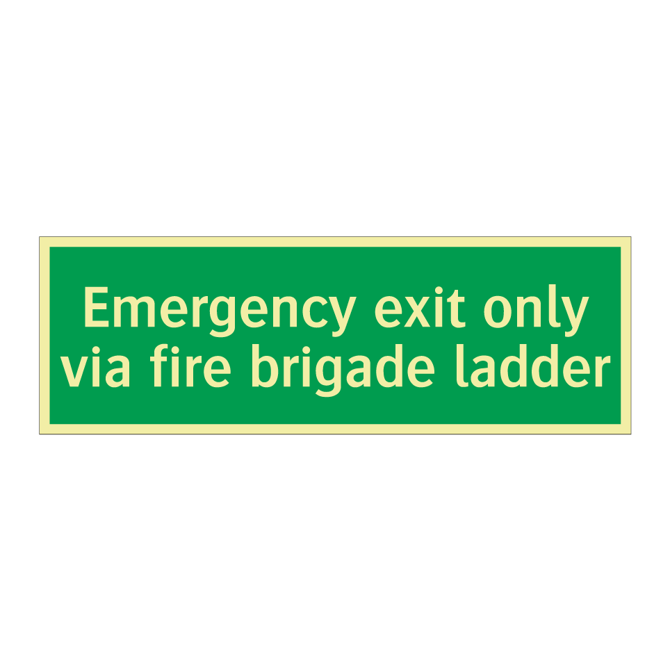 Emergency exit only via fire brigade ladder