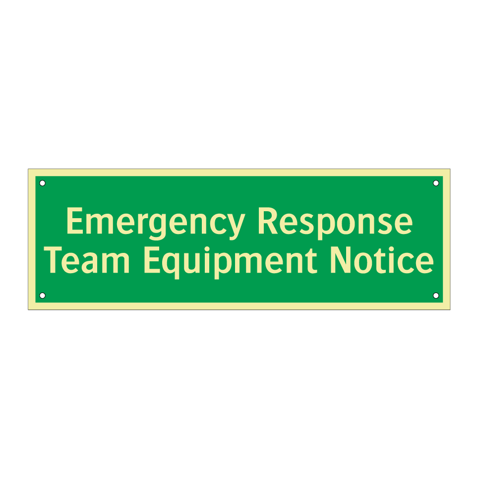 Emergency Response Team Equipment Notice