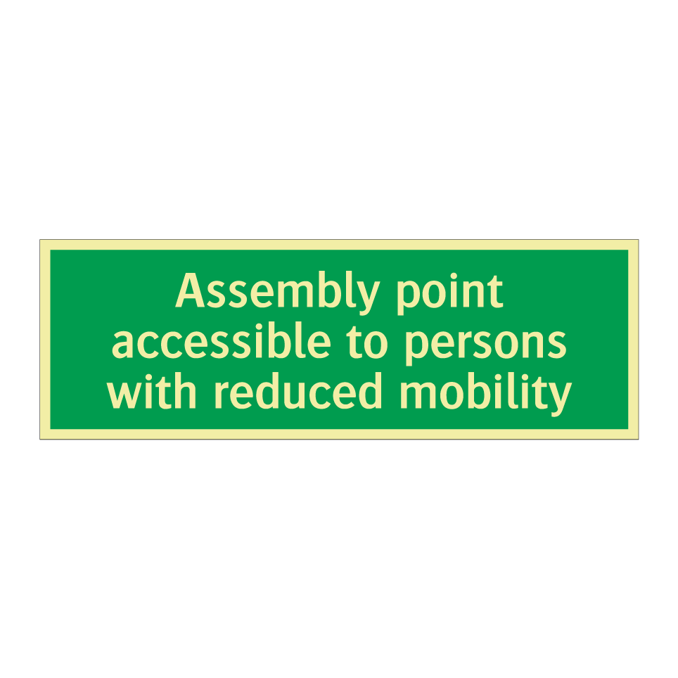 Assembly point accessible to persons with reduced mobility