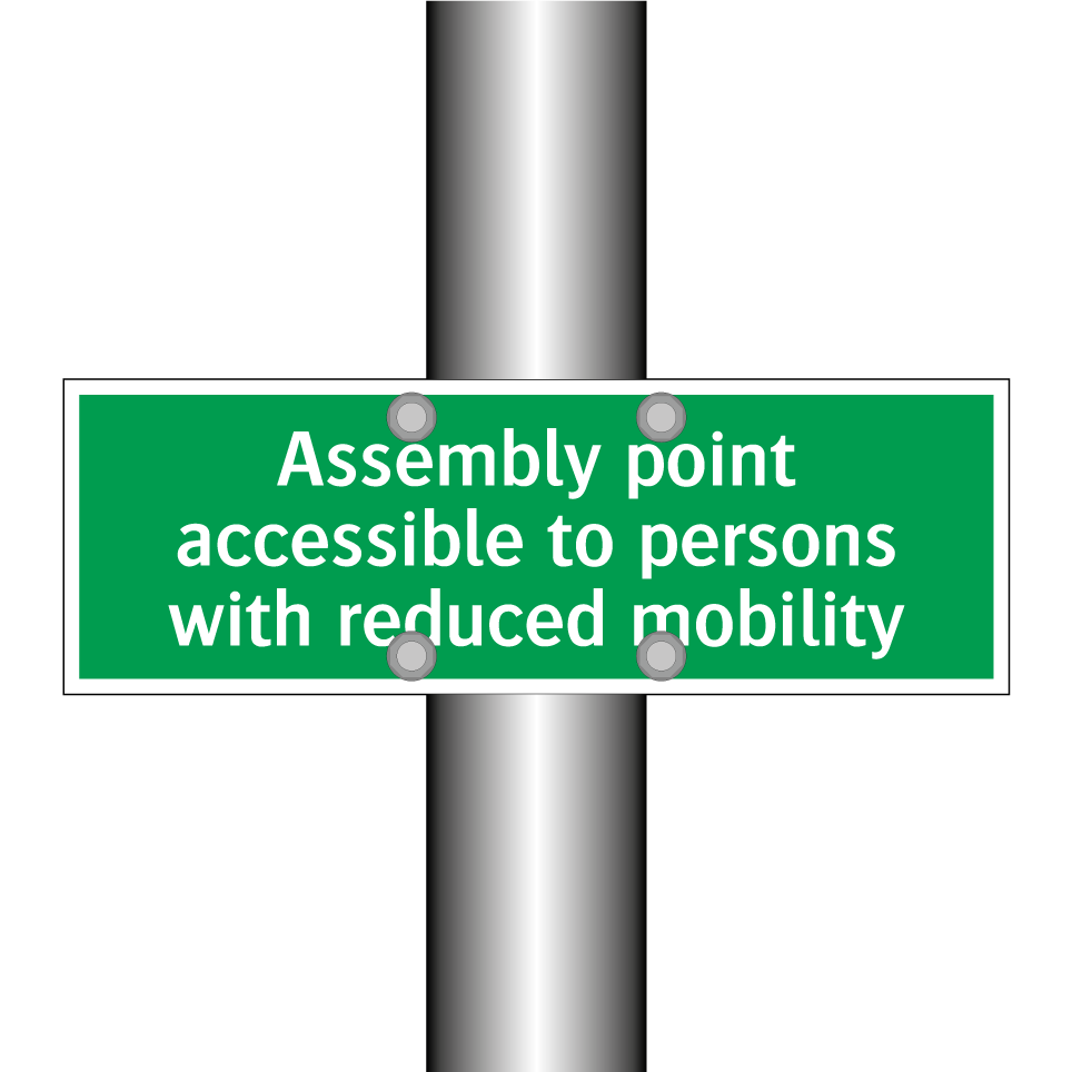 Assembly point accessible to persons with reduced mobility
