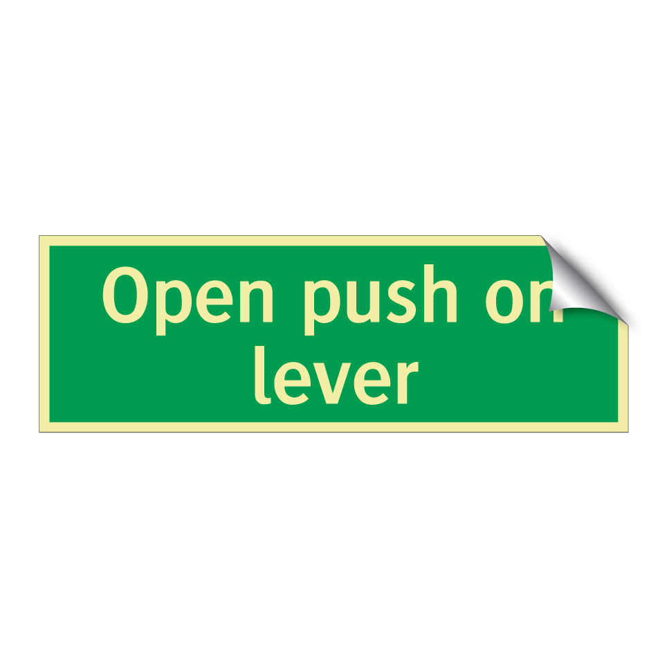 Open push on lever