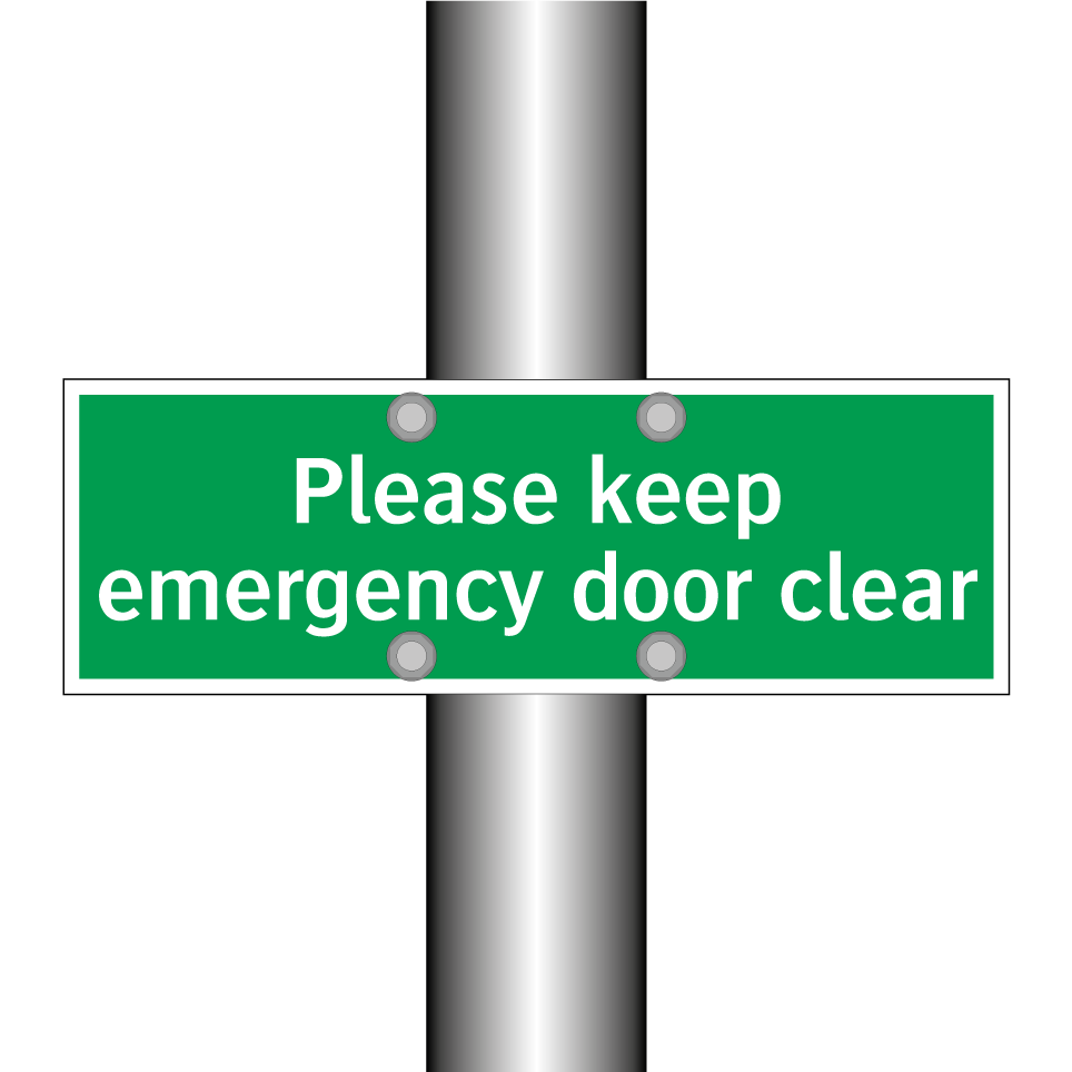 Please keep emergency door clear