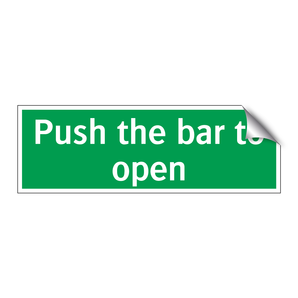 Push the bar to open