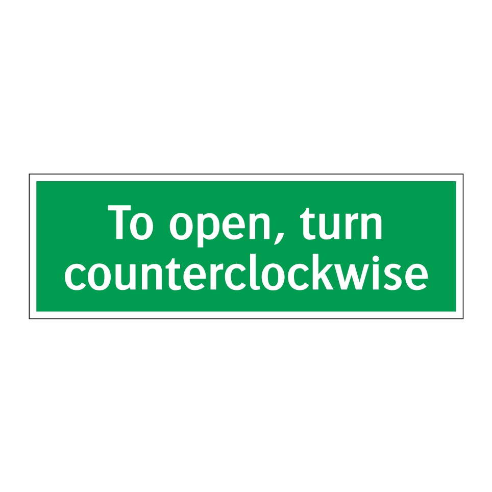 To open, turn counterclockwise