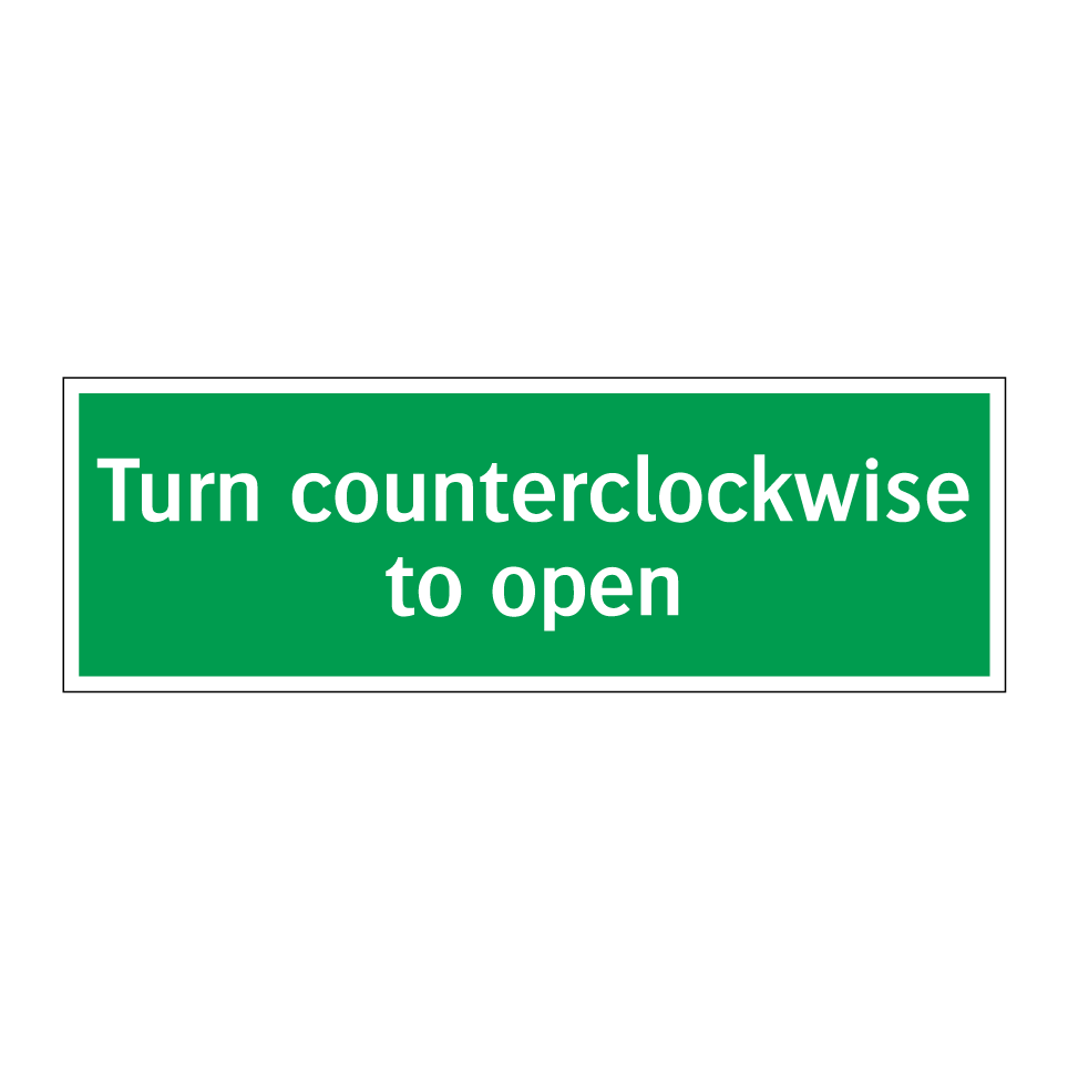 Turn counterclockwise to open
