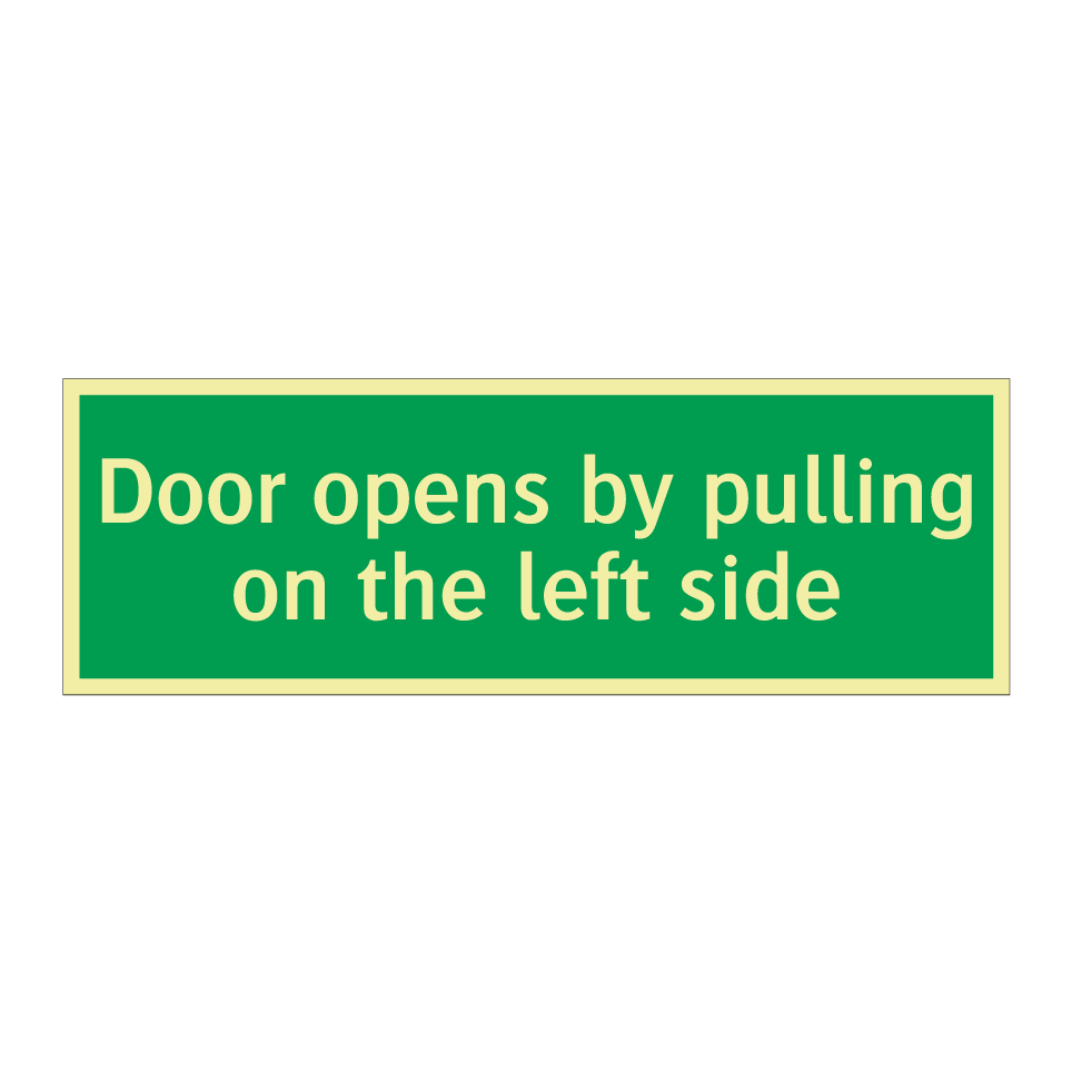 Door opens by pulling on the left side