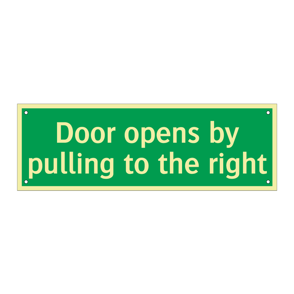 Door opens by pulling to the right
