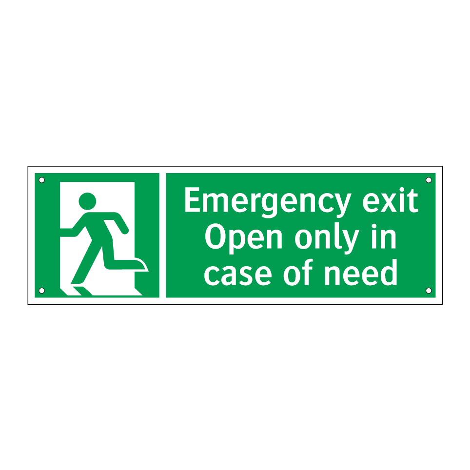 Emergency exit Open only in case of need