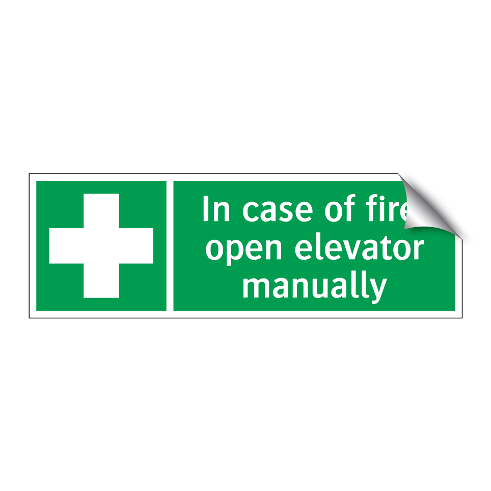 In case of fire, open elevator manually