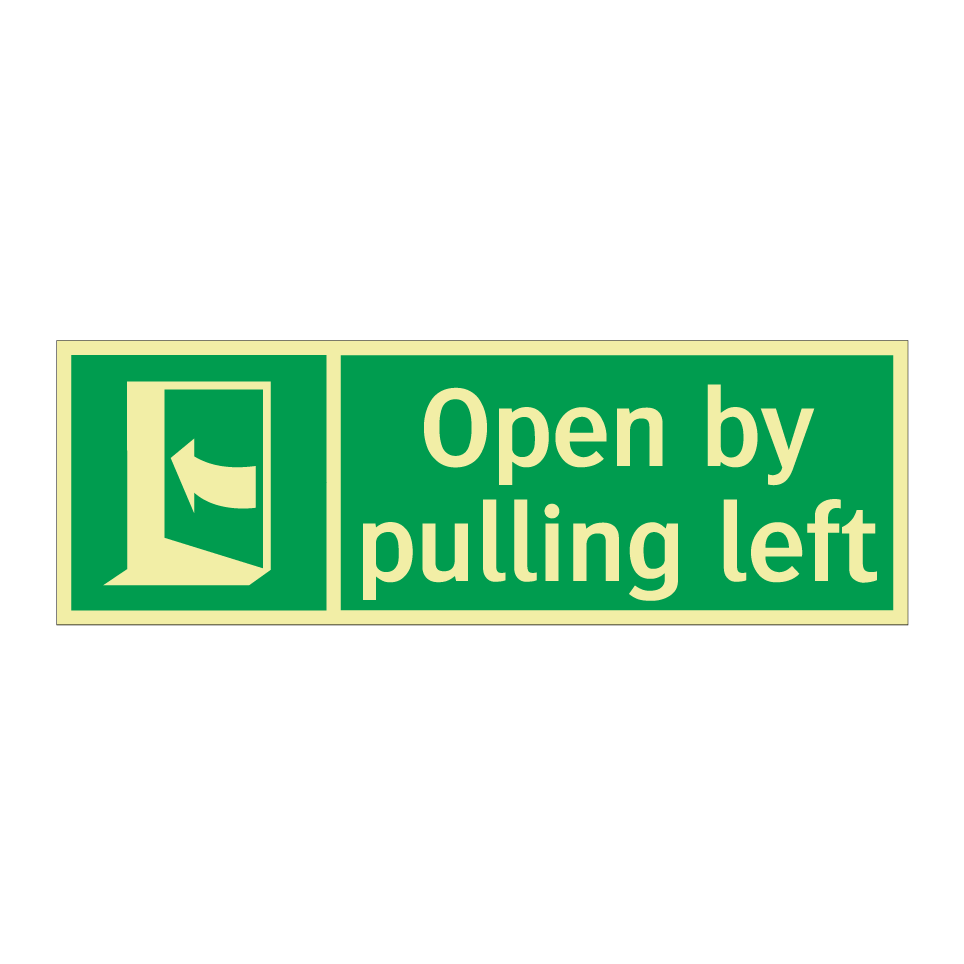 Open by pulling left