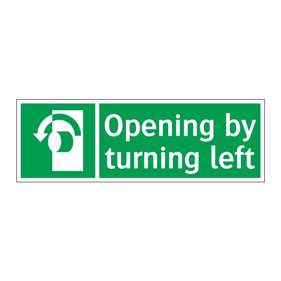 Opening by turning left