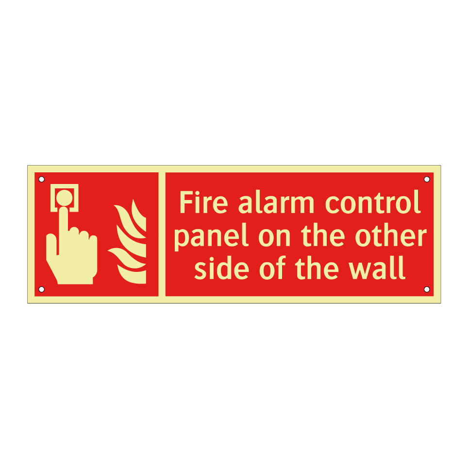 Fire alarm control panel on the other side of the wall