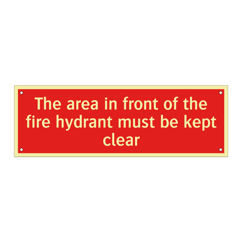 The area in front of the fire hydrant must be kept clear