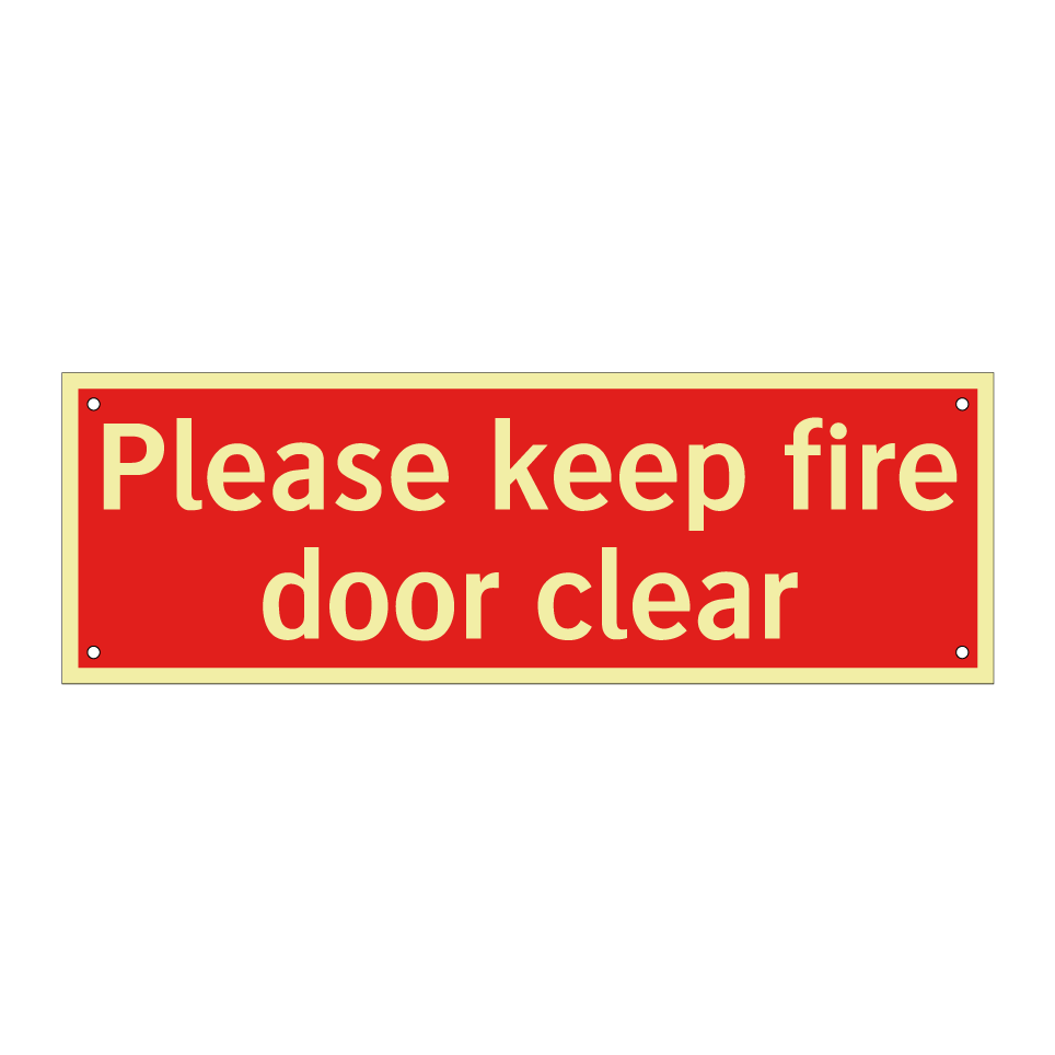 Please keep fire door clear