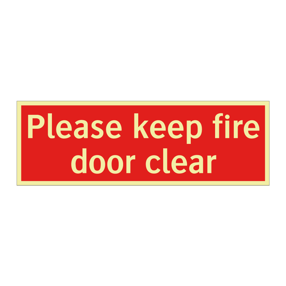 Please keep fire door clear