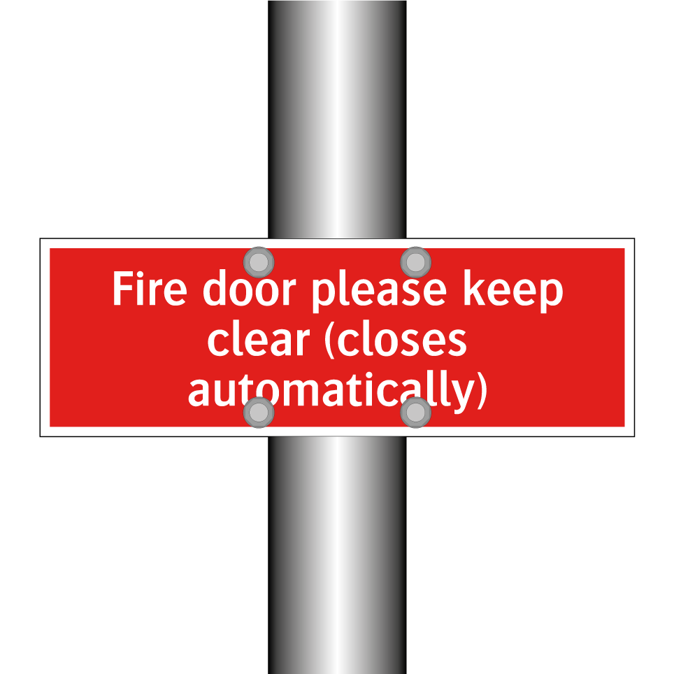 Fire door please keep clear (closes automatically)
