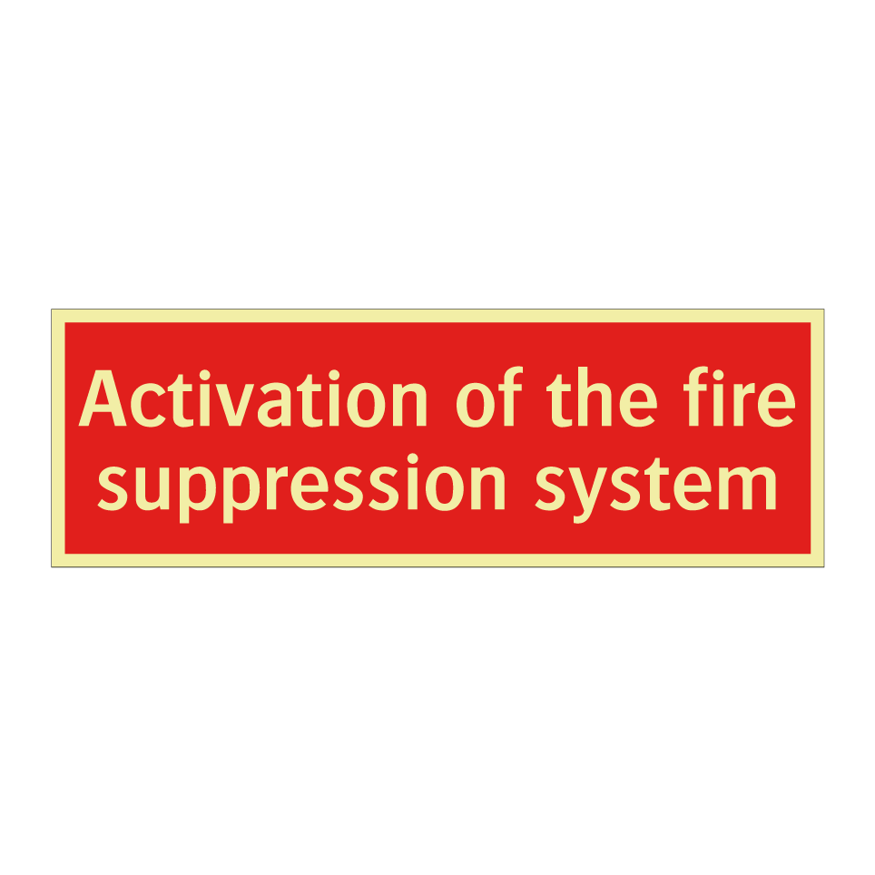 Activation of the fire suppression system