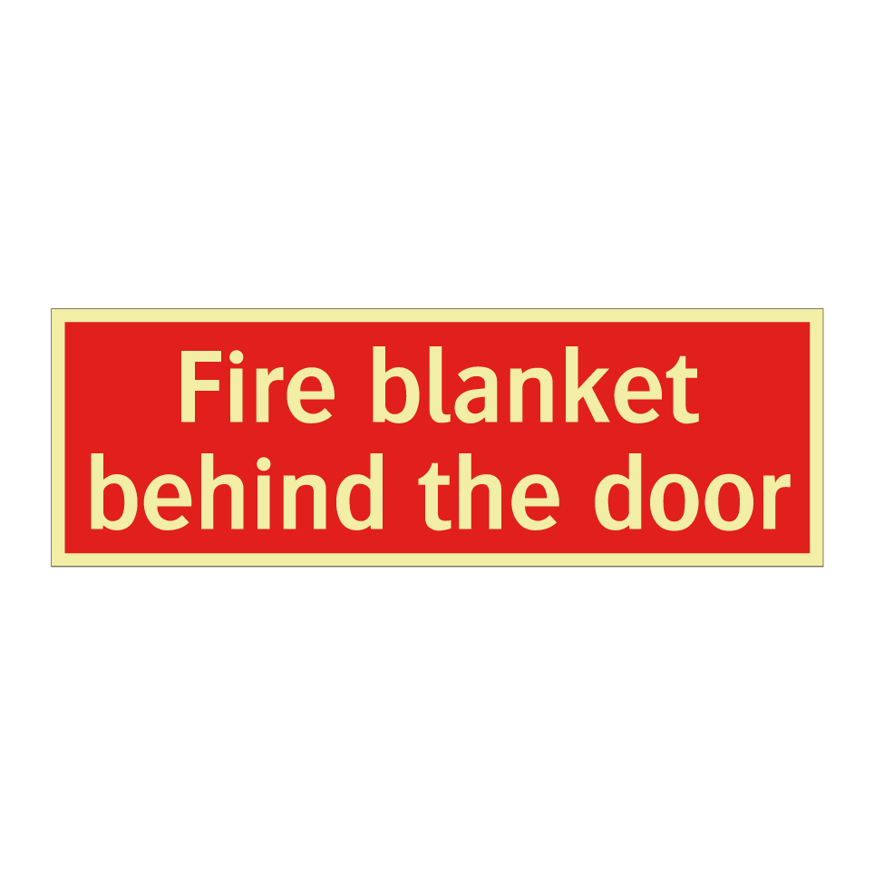 Fire blanket behind the door