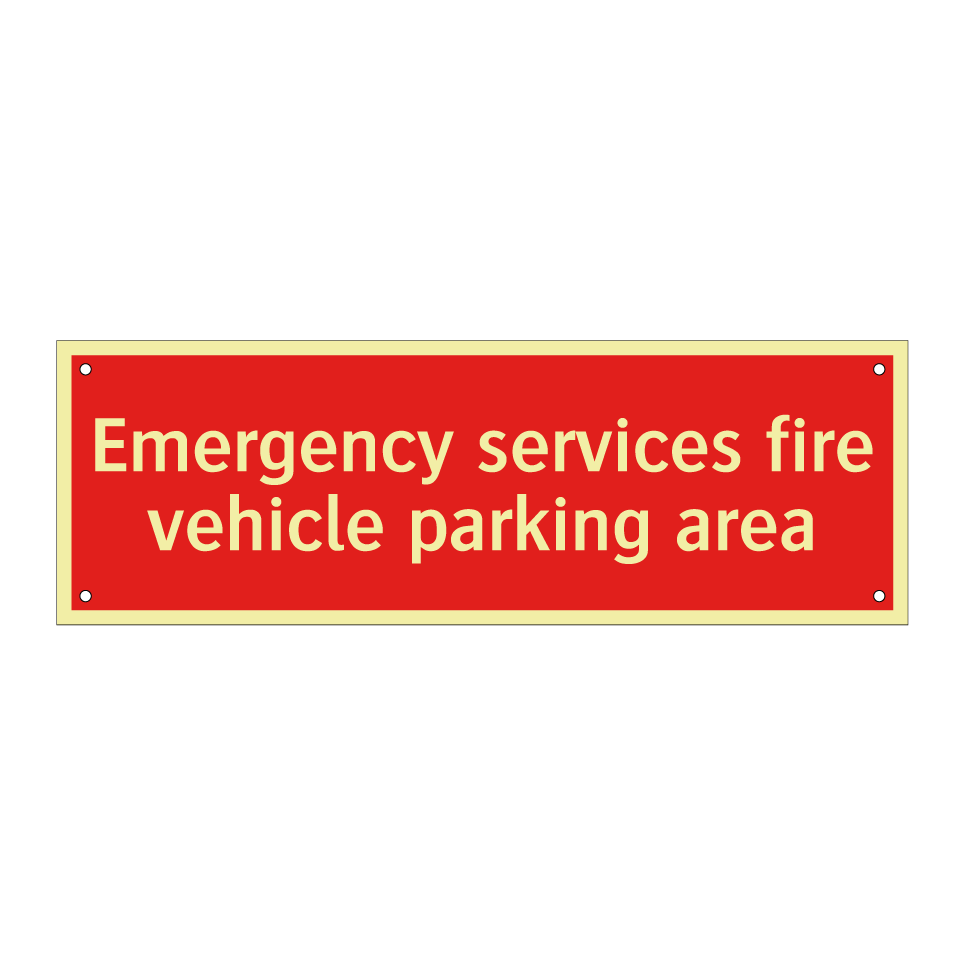 Emergency services fire vehicle parking area