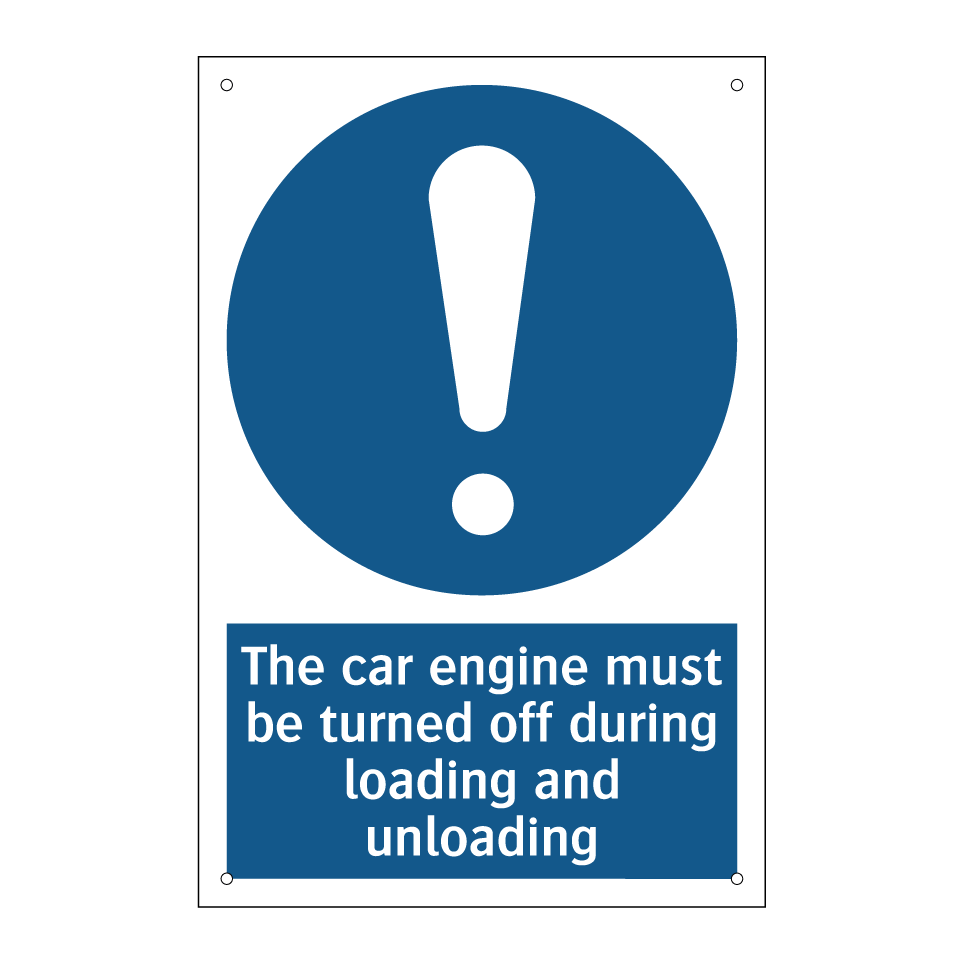 The car engine must be turned off during loading and unloading
