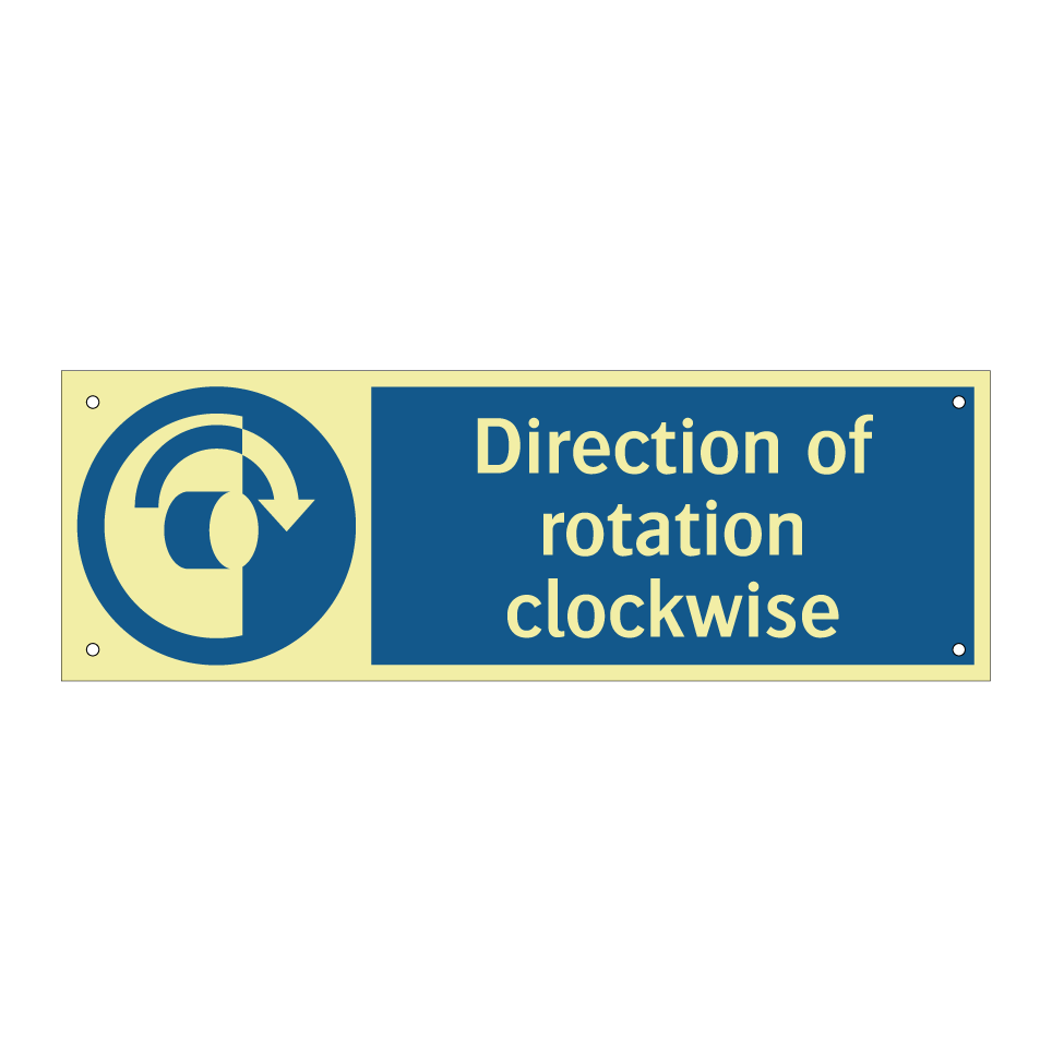 Direction of rotation clockwise
