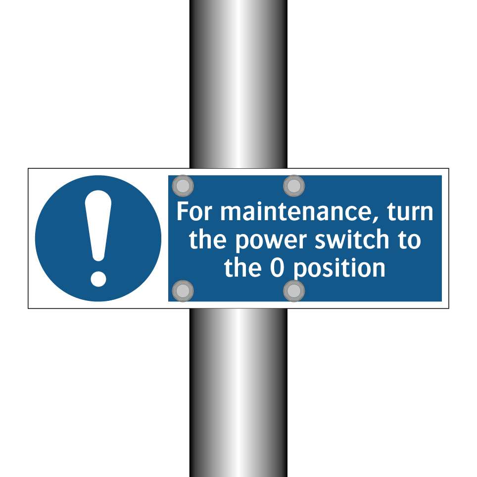For maintenance, turn the power switch to the 0 position