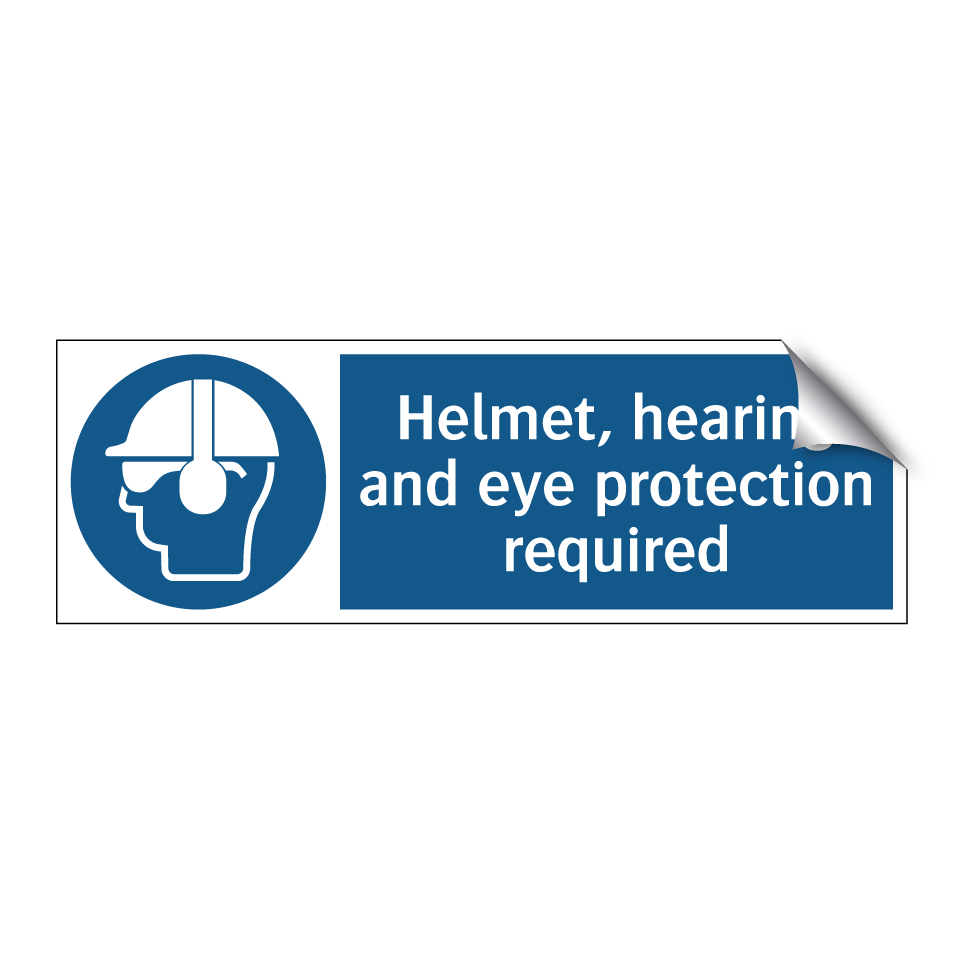 Helmet, hearing and eye protection required