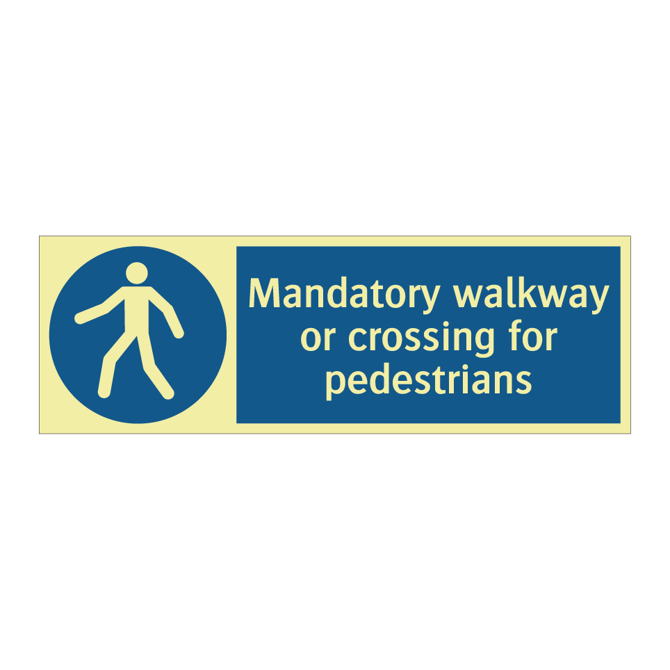 Mandatory walkway or crossing for pedestrians
