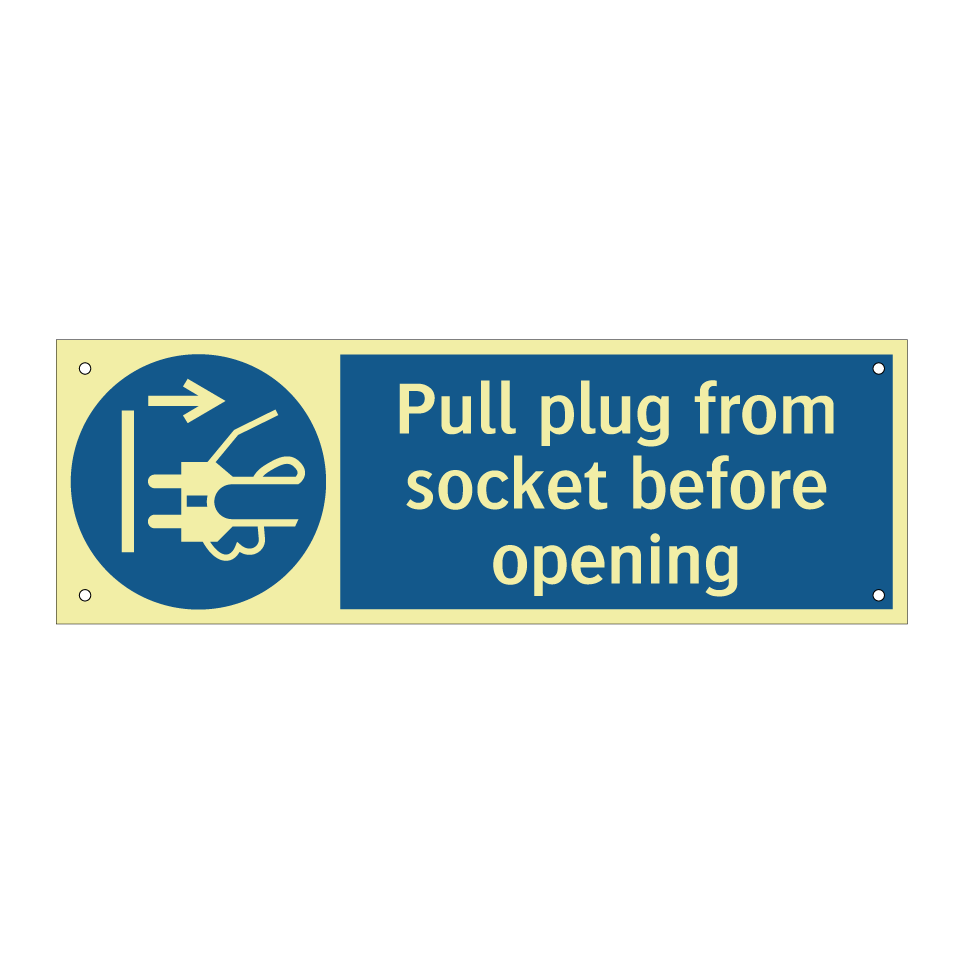 Pull plug from socket before opening