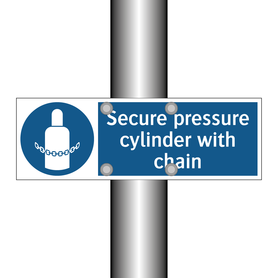 Secure pressure cylinder with chain