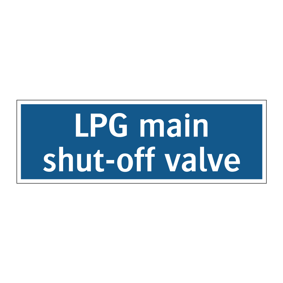 LPG main shut-off valve