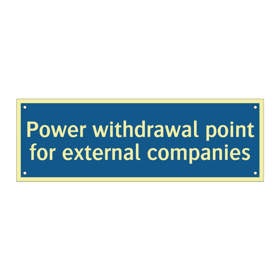 Power withdrawal point for external companies