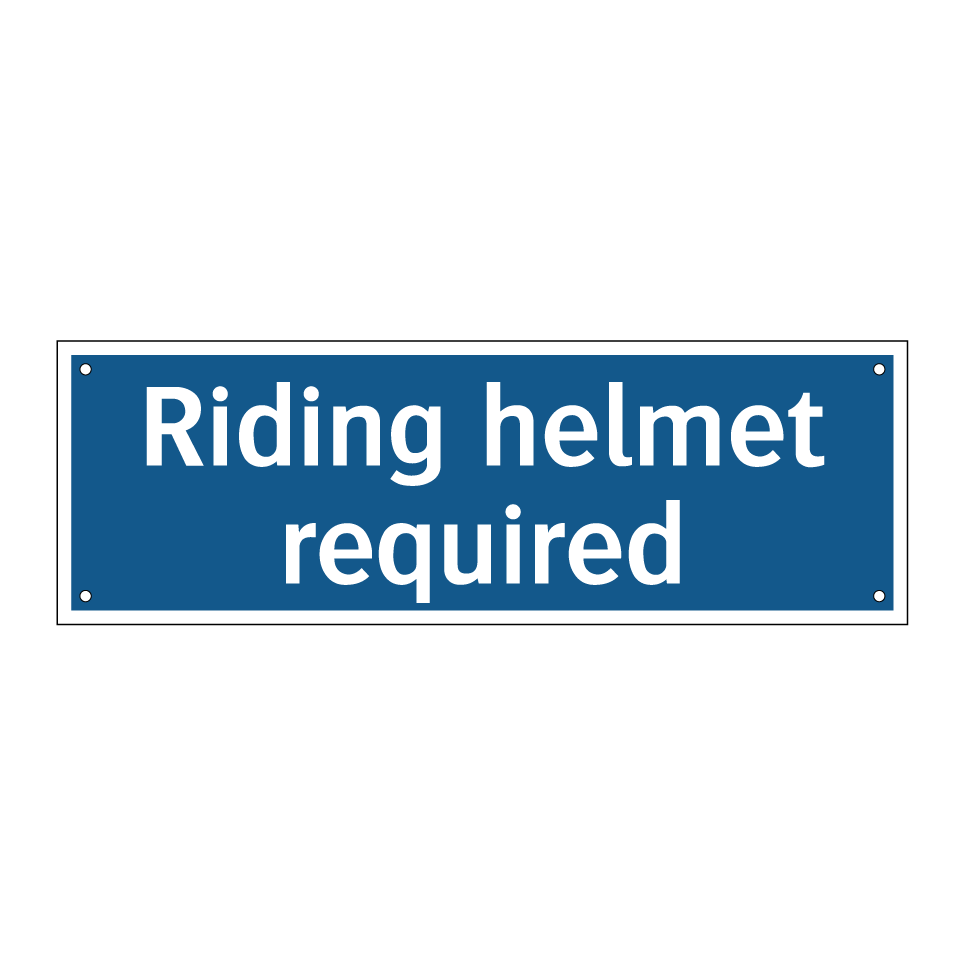 Riding helmet required